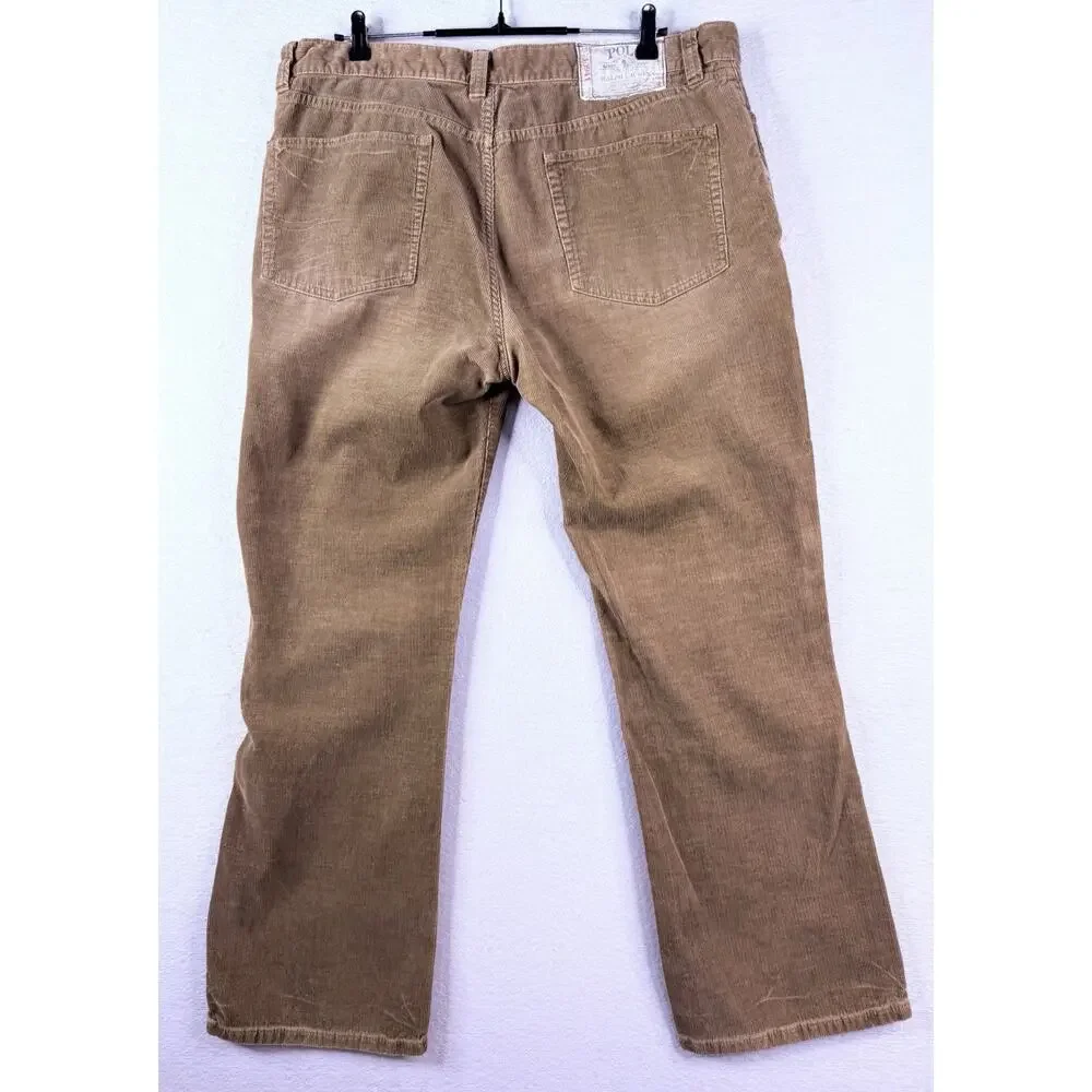 Vtg Polo Ralph Lauren Corduroy Pants Mens 38x30 Tan Straight 5-Pocket Gorpcore